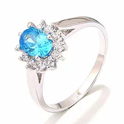 äkta rosett ring i rhodinerat silver