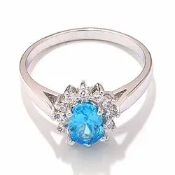 äkta rosett ring i rhodinerat silver
