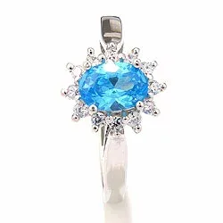 äkta rosett ring i rhodinerat silver