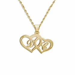 Namnhalsband med hänge i förgyllt silver