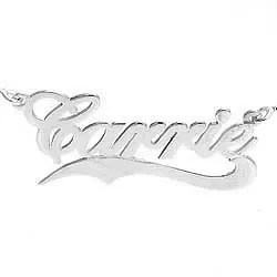 Namnhalsband med hänge i silver