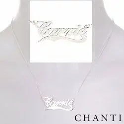 Namnhalsband med hänge i silver