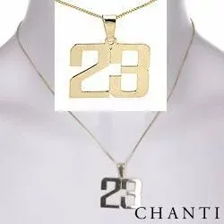 Siffra Namnhalsband med hänge i förgyllt silver