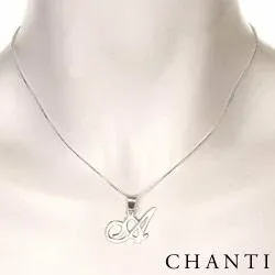 initial Namnhalsband med hänge i silver