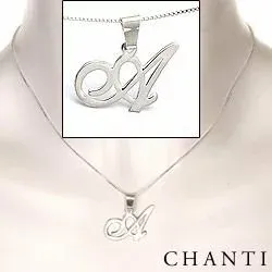 initial Namnhalsband med hänge i silver