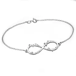 Infinity namn armband i silver