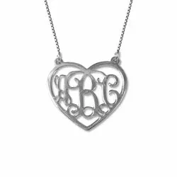 initial Namnhalsband med hänge i silver