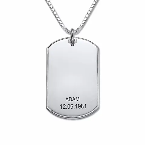 Dogtag Namnhalsband med hänge i silver