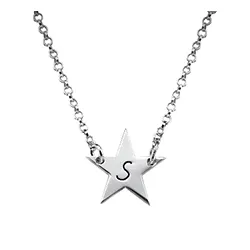 initial Namnhalsband med hänge i silver