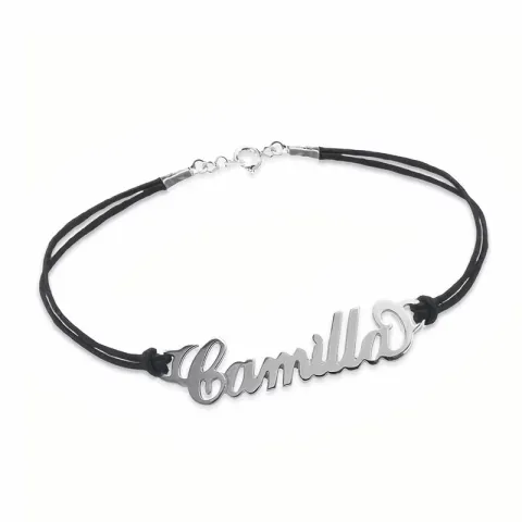 Namnarmband i bomull och silver