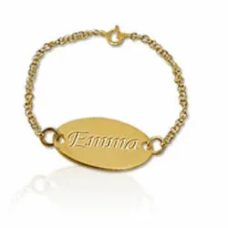 namnarmband för barn i förgyllt silver