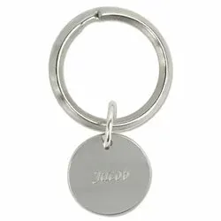 nyckelring med namn i metall och silver