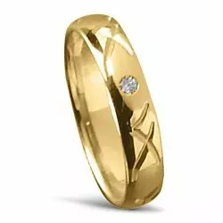 Damring i 14  karat guld 0,025 ct