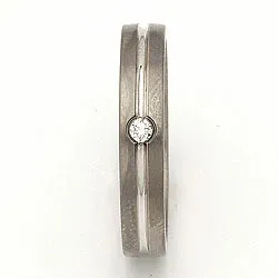 Vigselsring i 14  karat titan och vitguld 0,040 ct