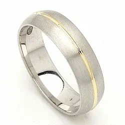 Vigselsring i silver och 14 karat guld