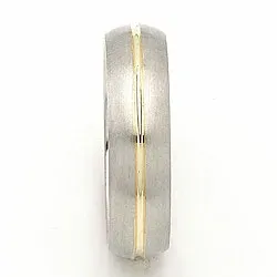 Vigselsring i silver och 14 karat guld