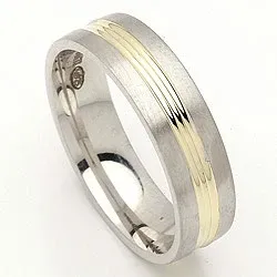 Vigselsring i silver och 14 karat guld