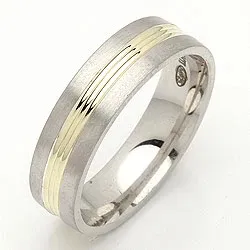 Vigselsring i silver och 14 karat guld