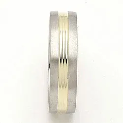 Vigselsring i silver och 14 karat guld