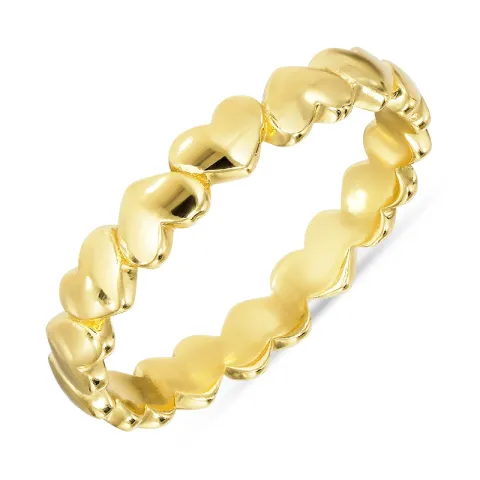 hjärta ring i förgyllt silver