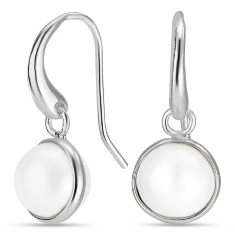 runda pärla örhängen i silver - Loom Stones