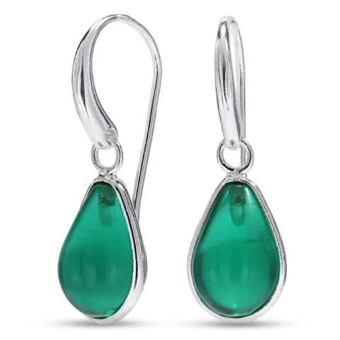 droppe aqua kristal örhängen i silver