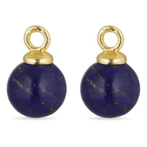 8 mm lapis lazuli hängen till örhängen i förgyllt silver - Mix & Match