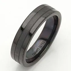 Vigselsring i svart stål