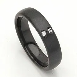 Vigselsring i svart stål 0,026 ct