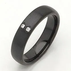 Vigselsring i svart stål 0,026 ct