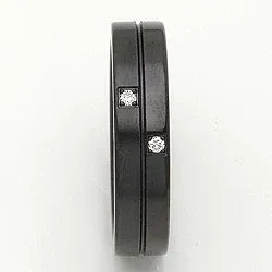 Vigselsring i svart stål 0,028 ct