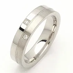 Vigselsring i silver 0,028 ct