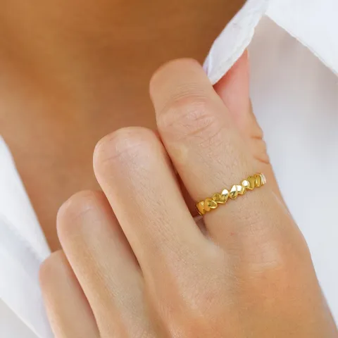 hjärta ring i förgyllt silver