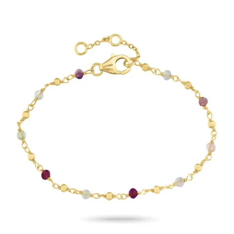 multifärgat armband i förgyllt silver - Loom Stones