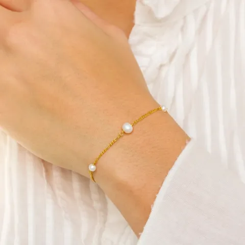 pärla armband i förgyllt silver