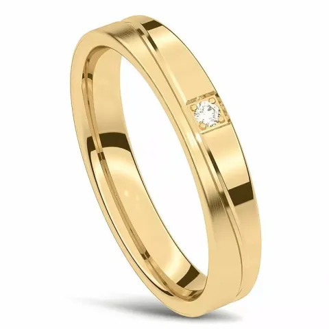 Elegant Damring i 14  karat guld 0,020 ct
