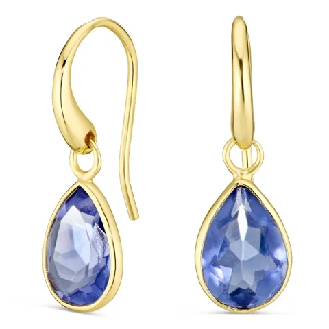 lila kristal örhängen i förgyllt silver - Loom Stones