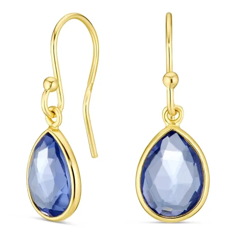 lila kristal örhängen i förgyllt silver - Loom Stones