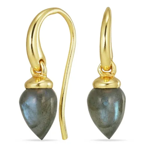 labradorit örhängen i förgyllt silver - Loom Stones