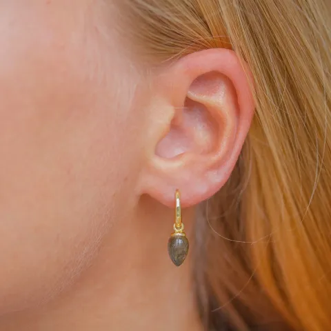 labradorit örhängen i förgyllt silver - Loom Stones