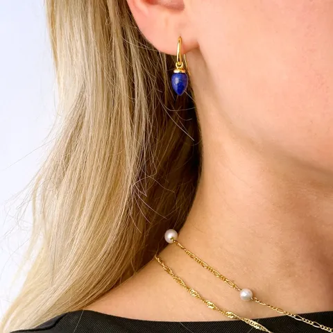 lapis lazuli örhängen i förgyllt silver - Loom Stones