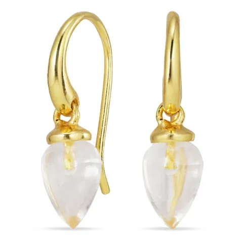 klar kvarts örhängen i förgyllt silver - Loom Stones