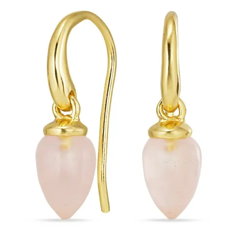 rosa kvarts örhängen i förgyllt silver - Loom Stones