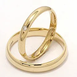 Vigselsringar i 9 karat guld 0,02 ct