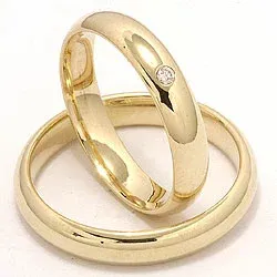 Vigselsringar i 9 karat guld 0,02 ct