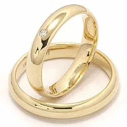 Vigselsringar i 9 karat guld 0,02 ct