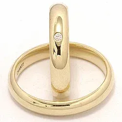 Vigselsringar i 9 karat guld 0,02 ct