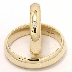 Vigselsringar i 9 karat guld 0,02 ct