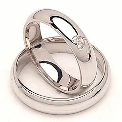 Vigselsringar i silver 0,03 ct