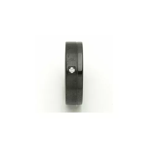 Vigselsring i svart stål 0,025 ct